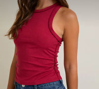 Burgundy Ribbed Tank