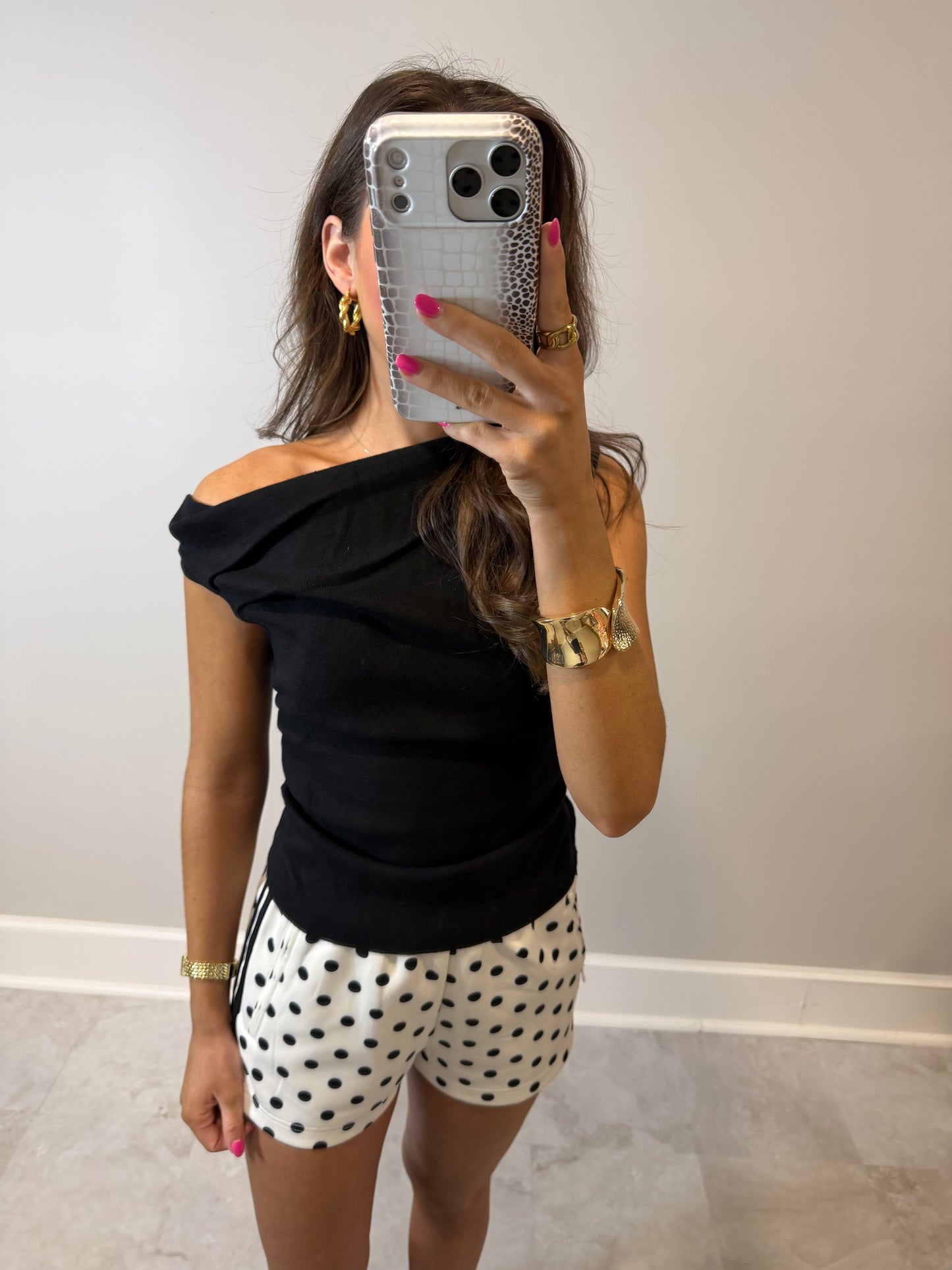 Black Polka Dot Shorts