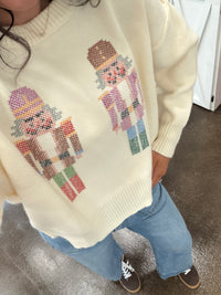 Cream Nutcracker Sweater