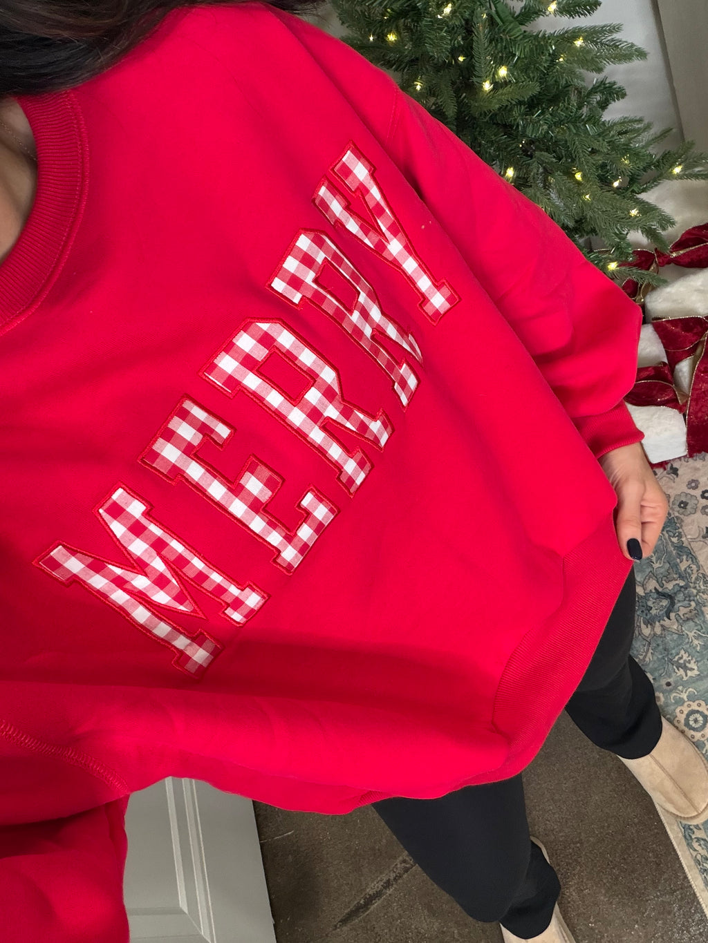 Merry Gingham Sweatshirt