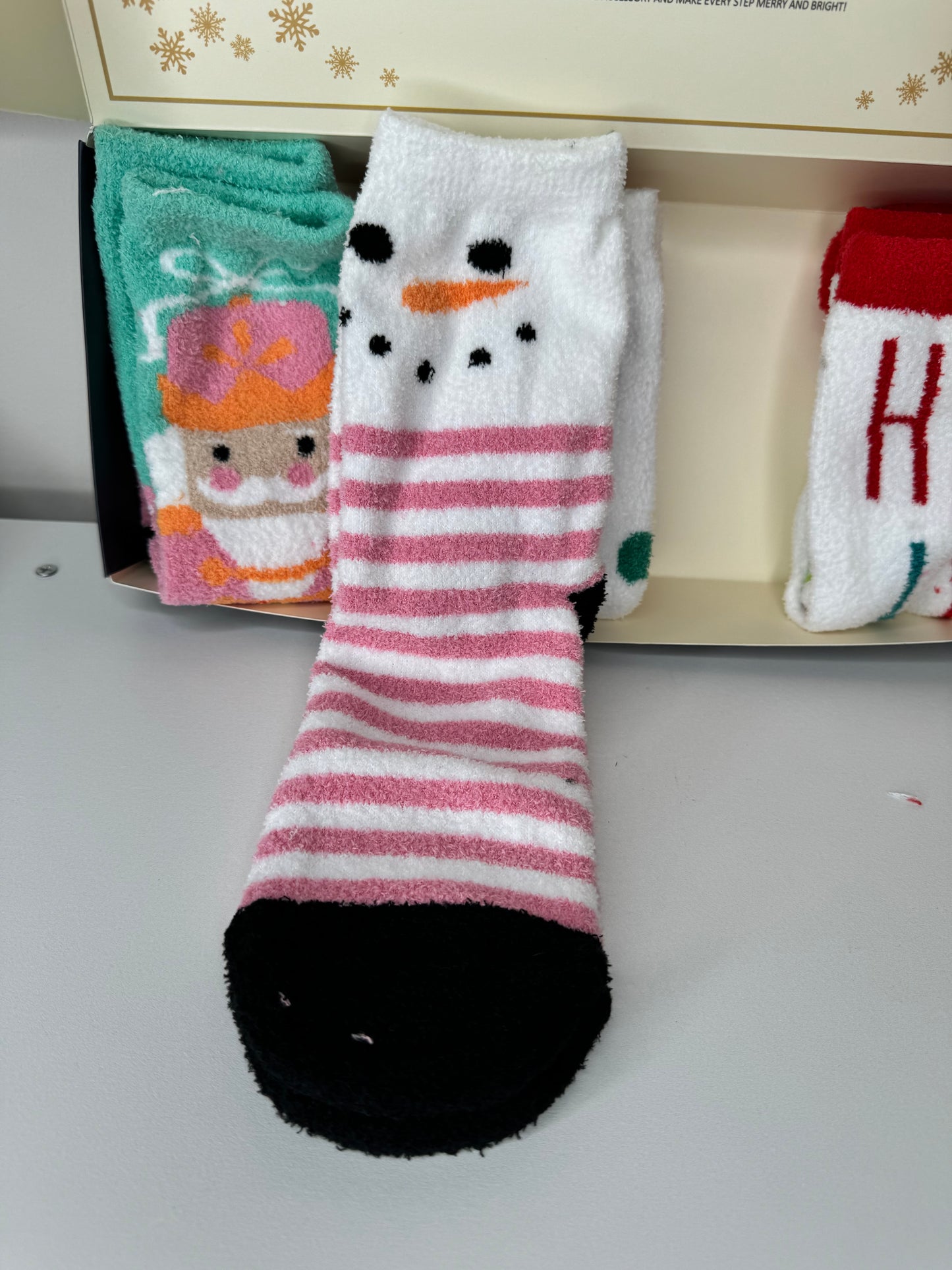Pink Christmas Socks
