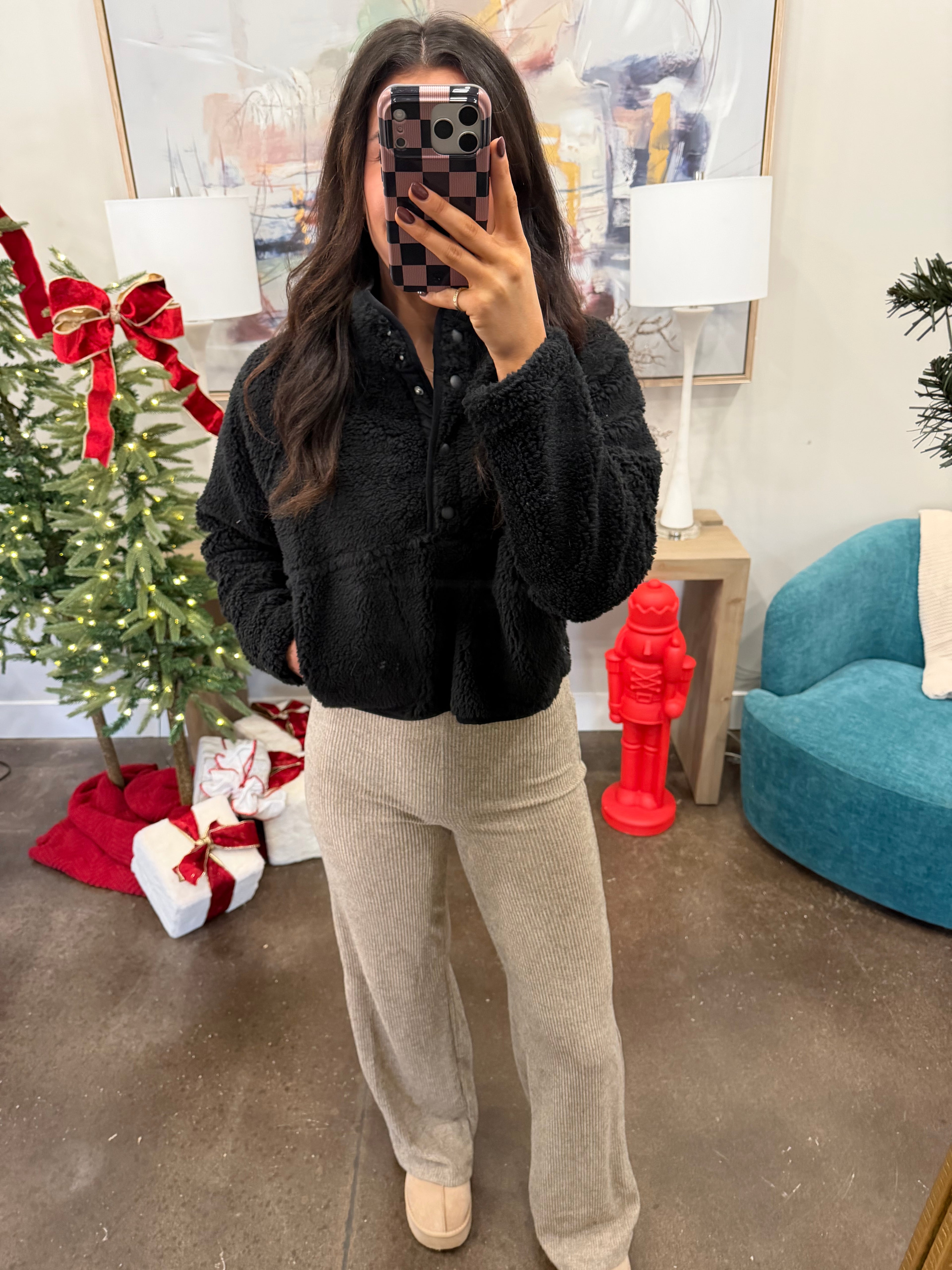 Black Millie Sherpa Pullover