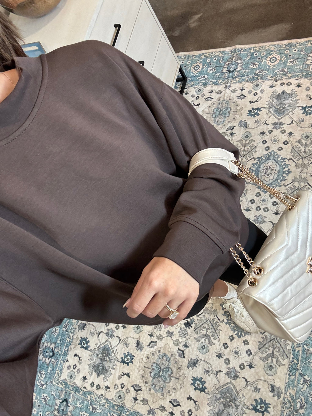 Mocha Brown Mock Sweatshirt