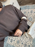 Mocha Brown Mock Sweatshirt