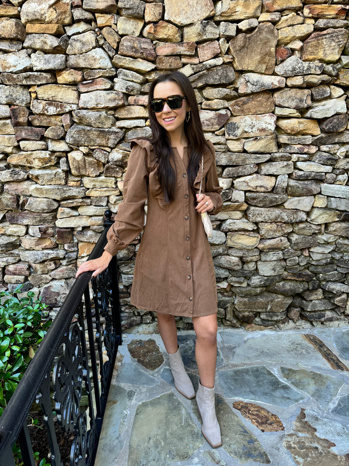 Corduroy Button Down Dress