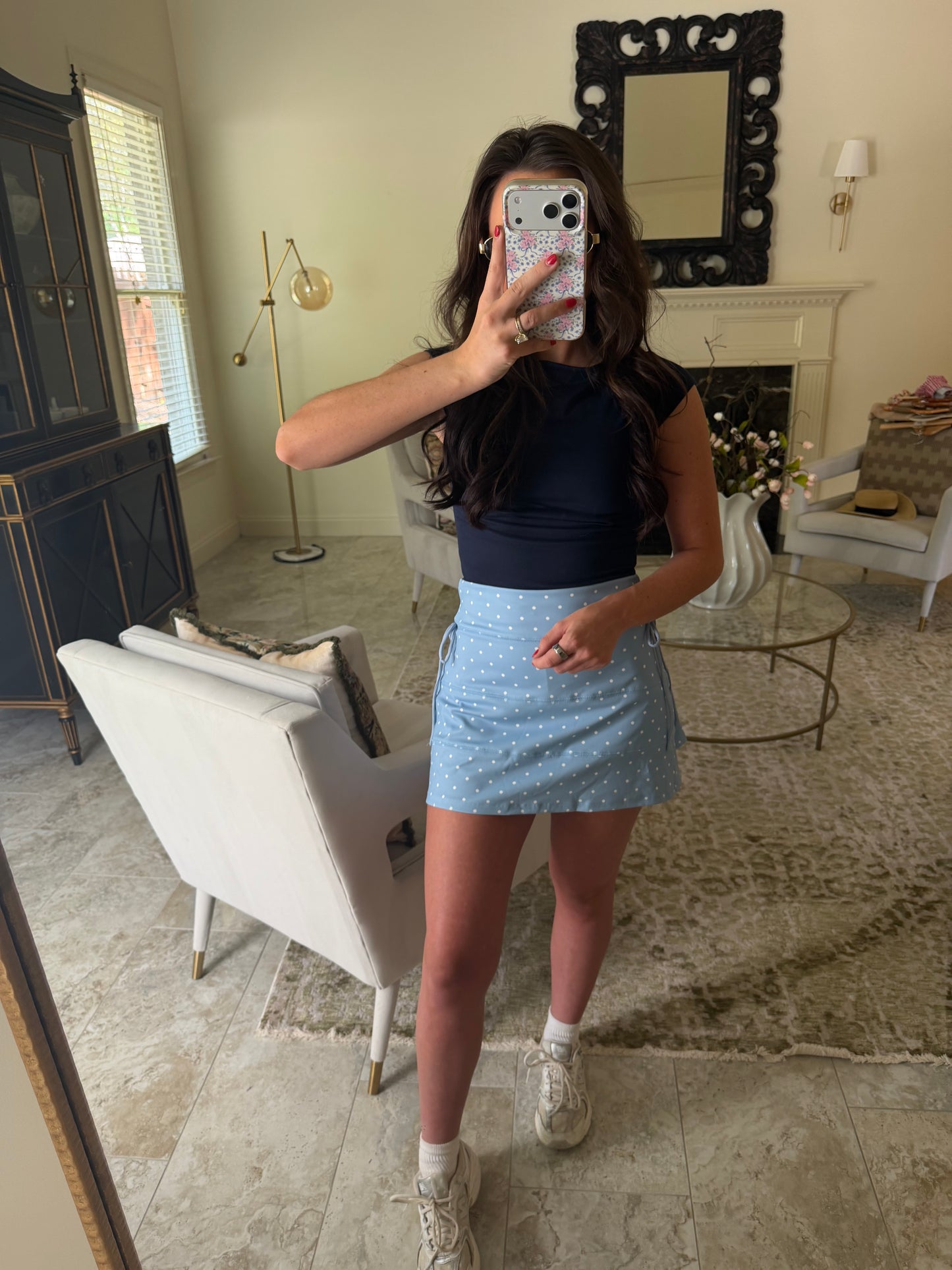 Polka Dot Blue Skirt