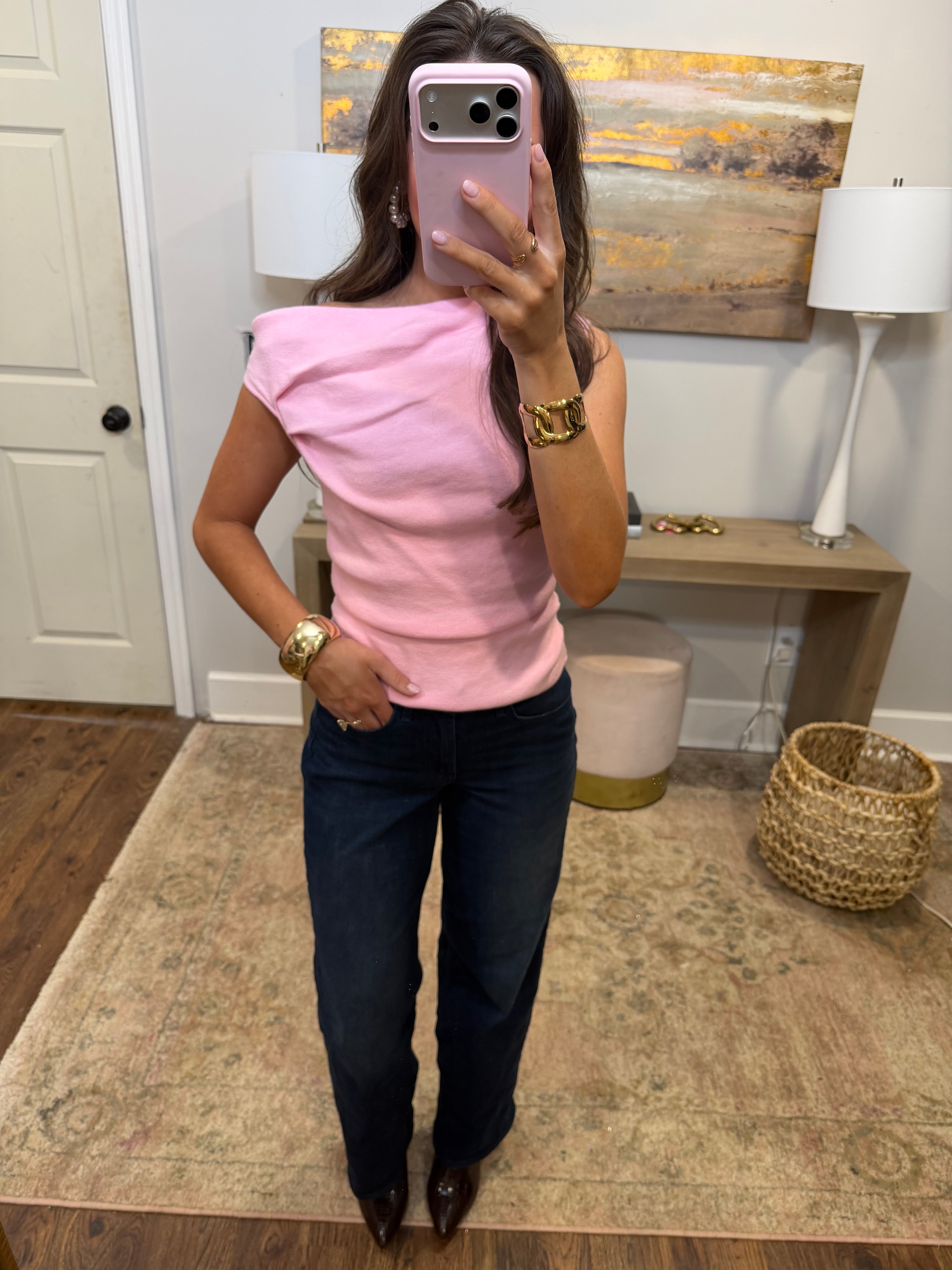 Pink Off the Shoulder Top