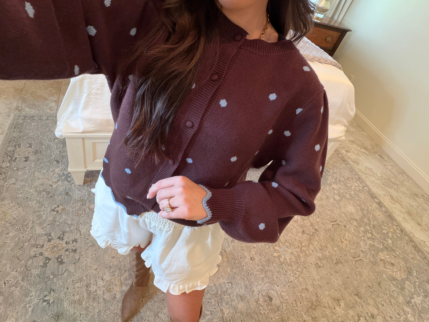 Mandy Brown Polka Dot Sweater
