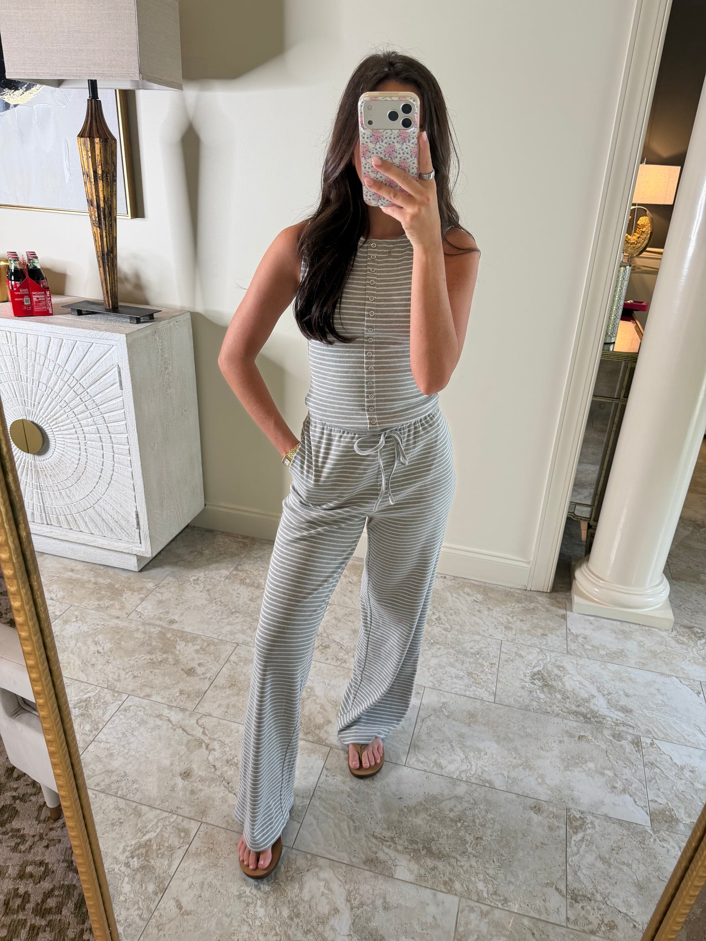 Grey Zane Striped Set
