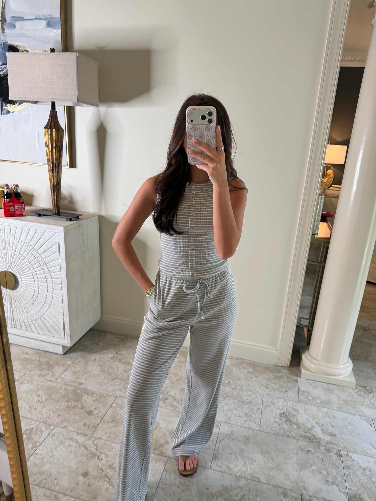 Grey Zane Striped Set
