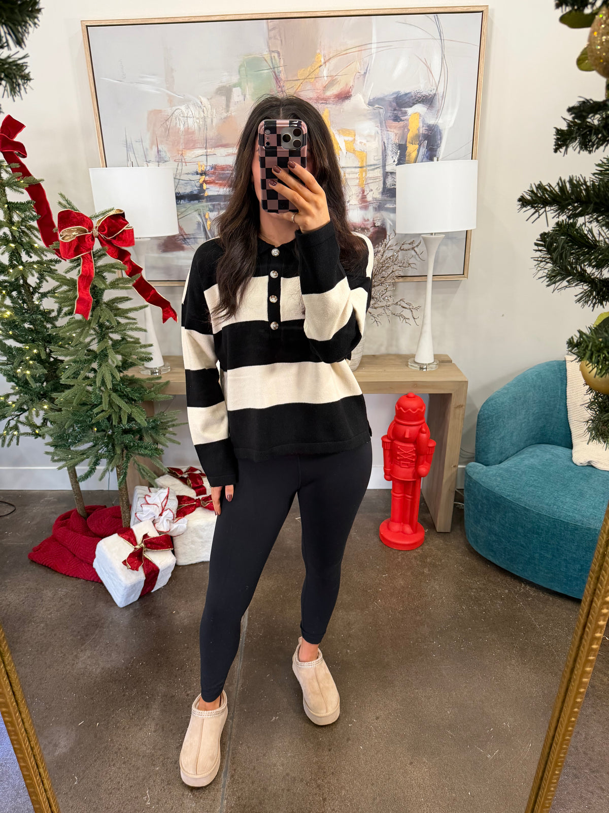 Black and White Striped Sweater