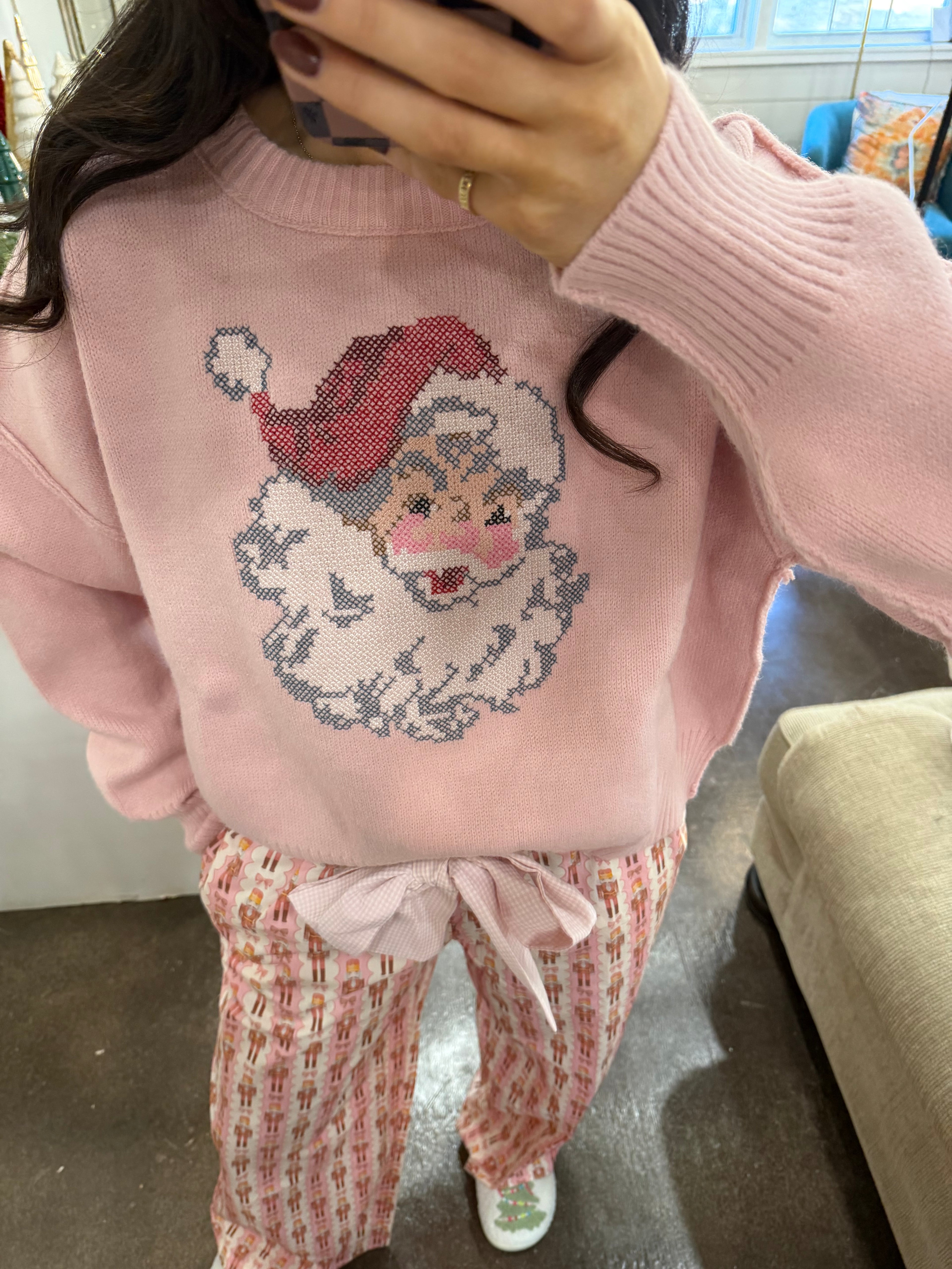 Pink Santa Sweater