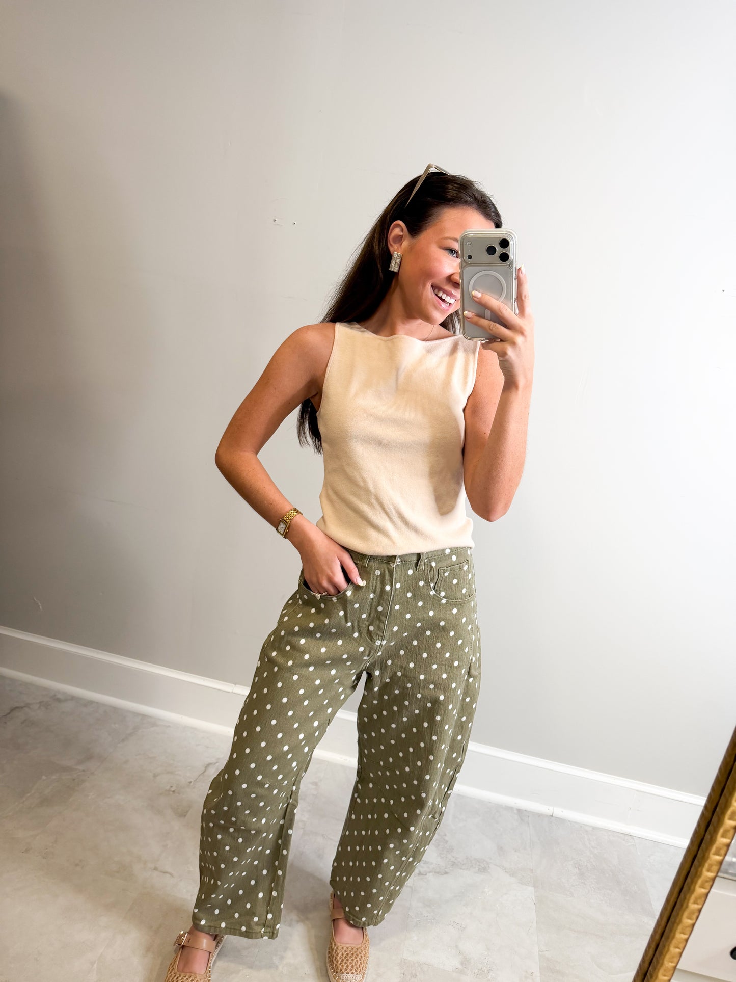 Olive Grove Barrel Jeans