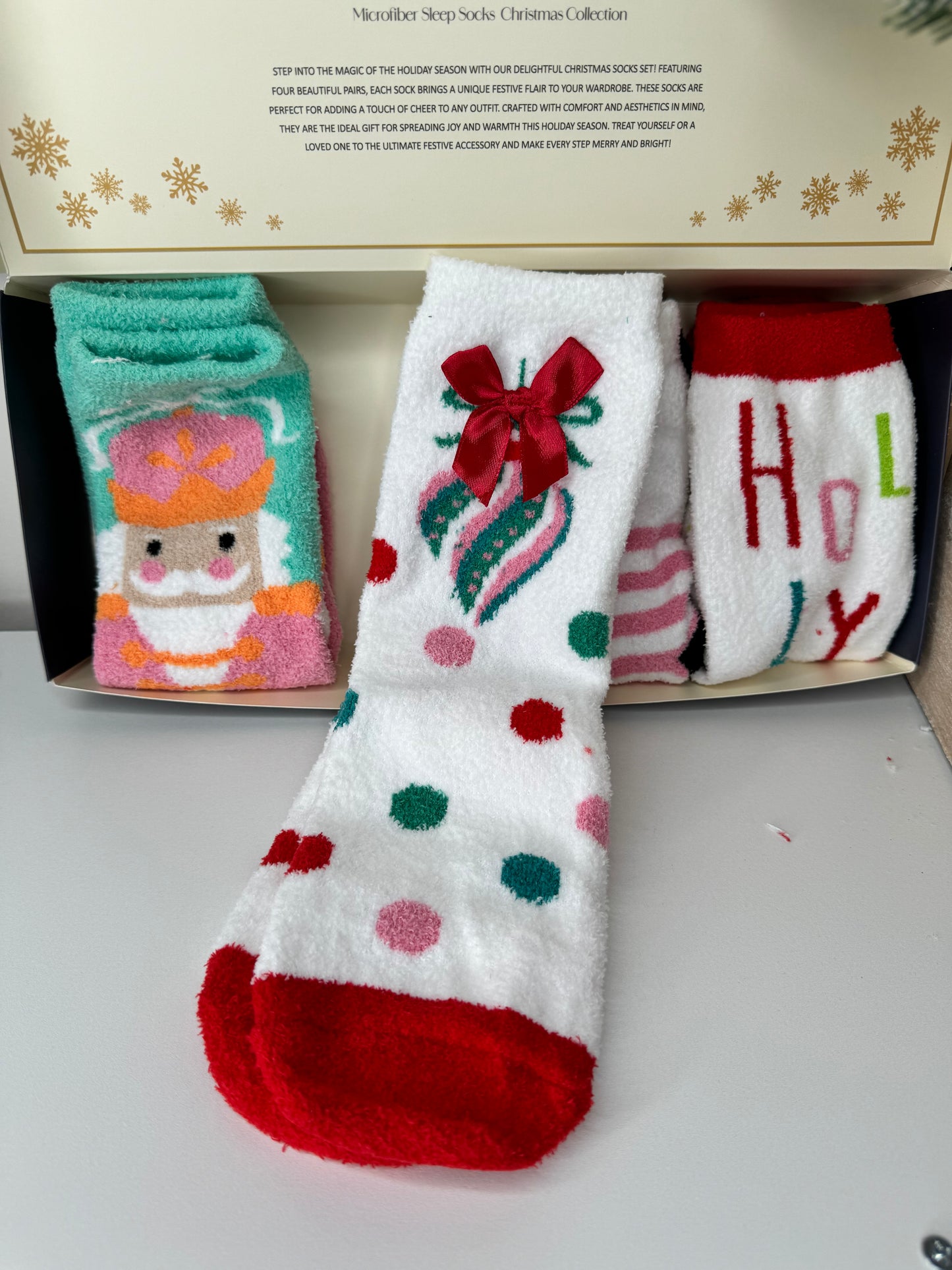 Pink Christmas Socks