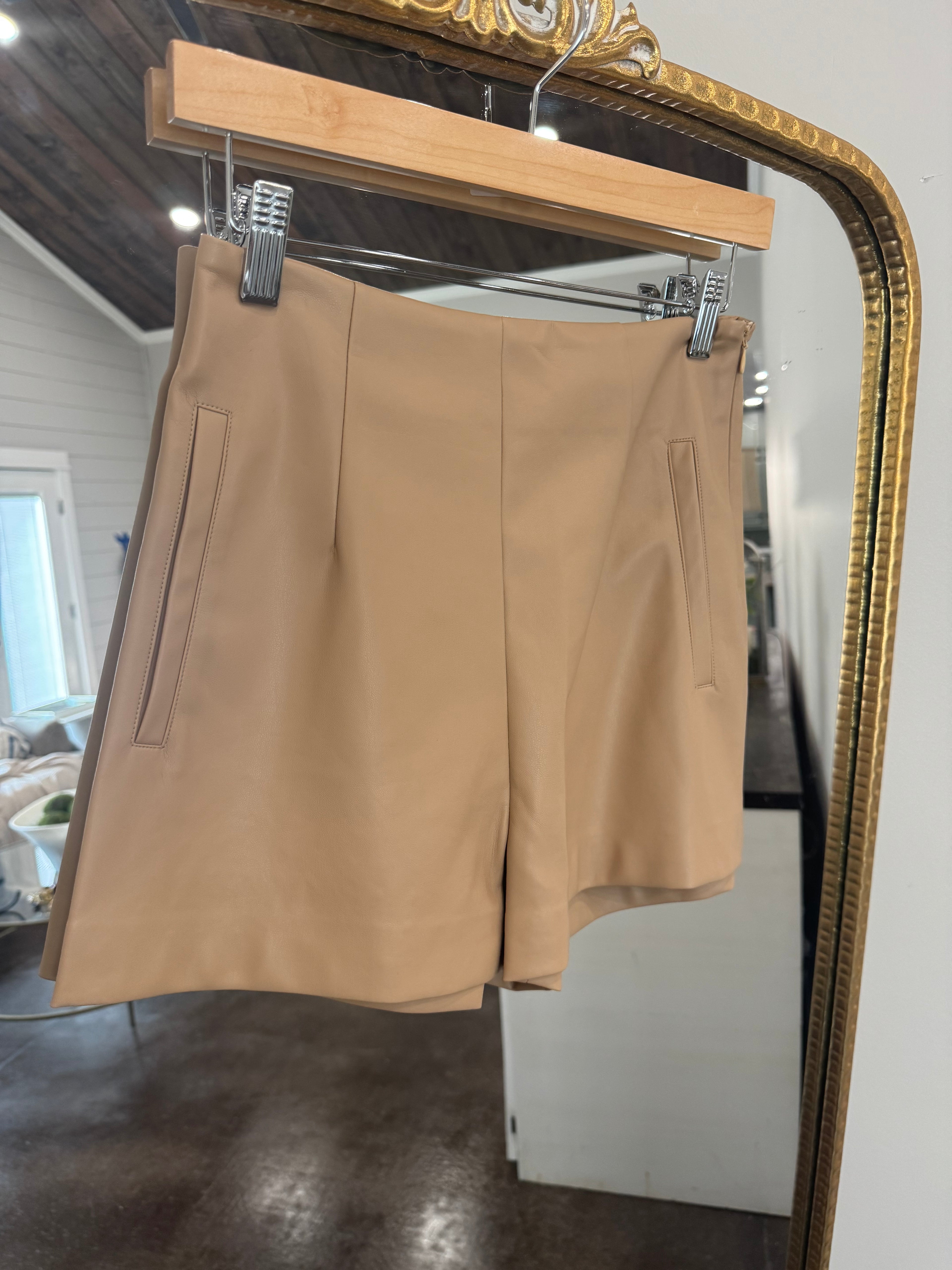 Leather Mocha Shorts