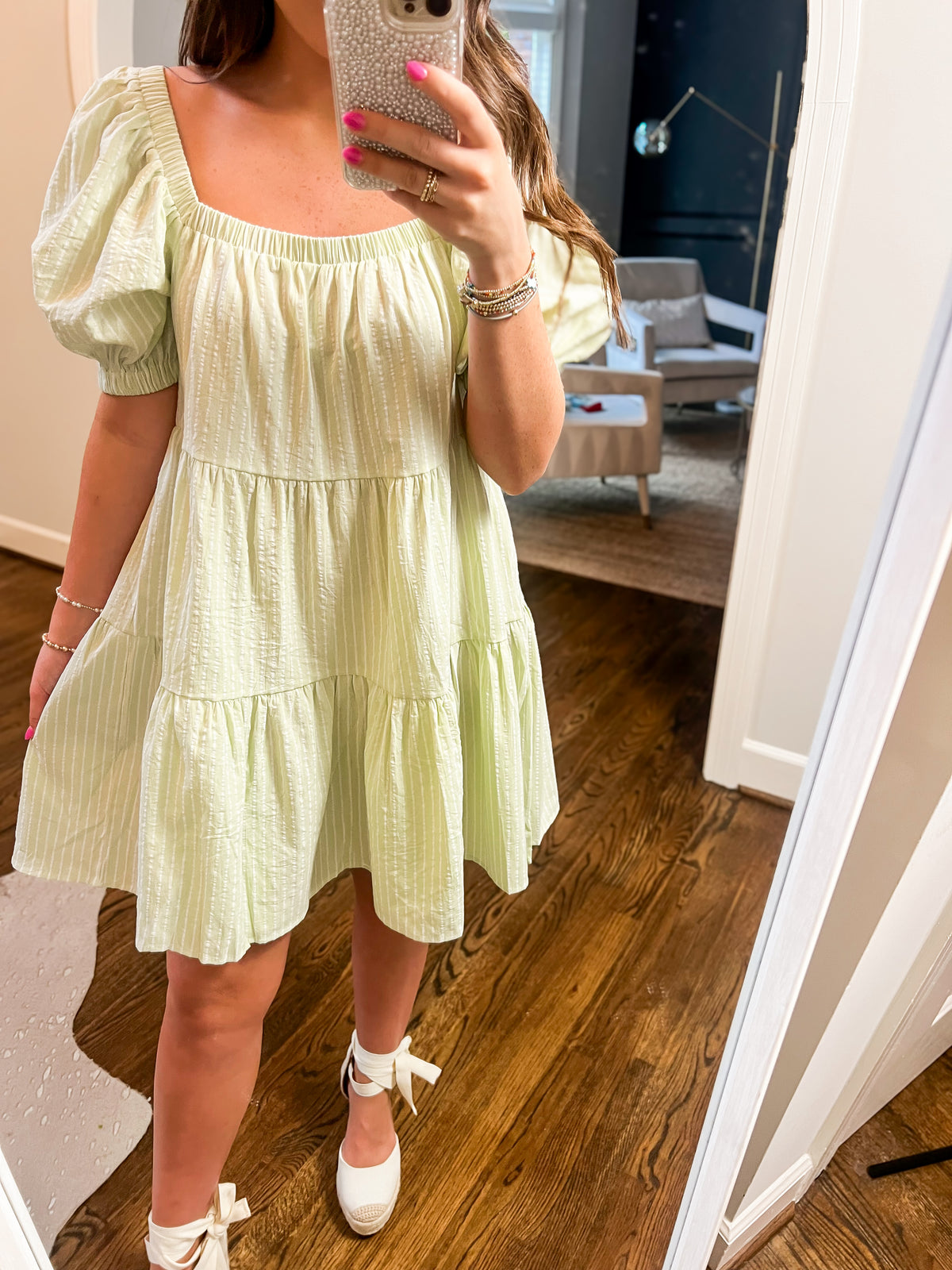 Green Striped Dress (Final sale)