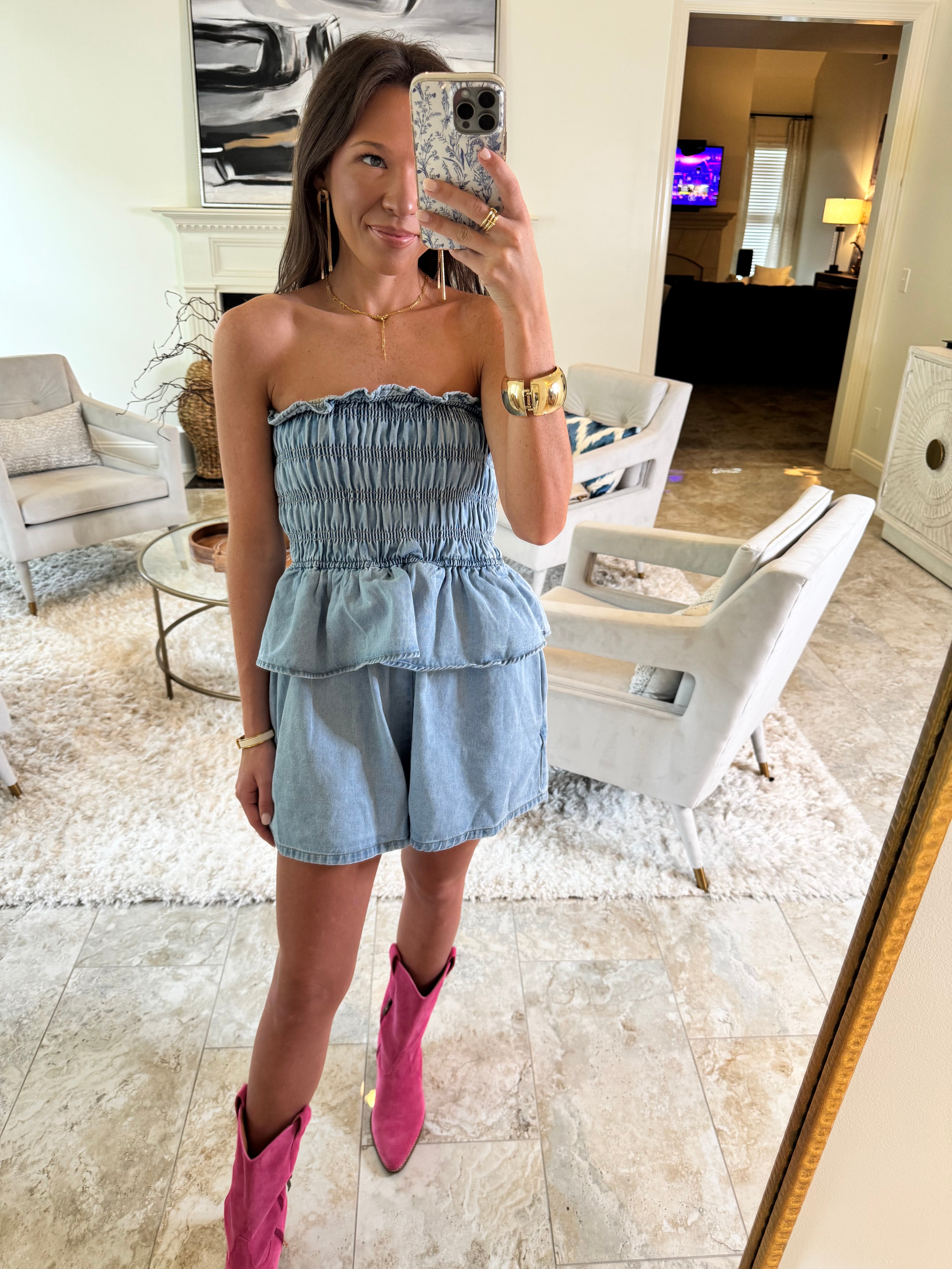 Amelia Denim Romper