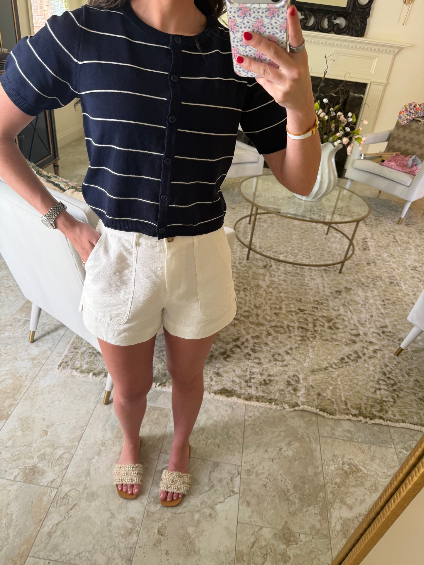Amie Striped Blue Top