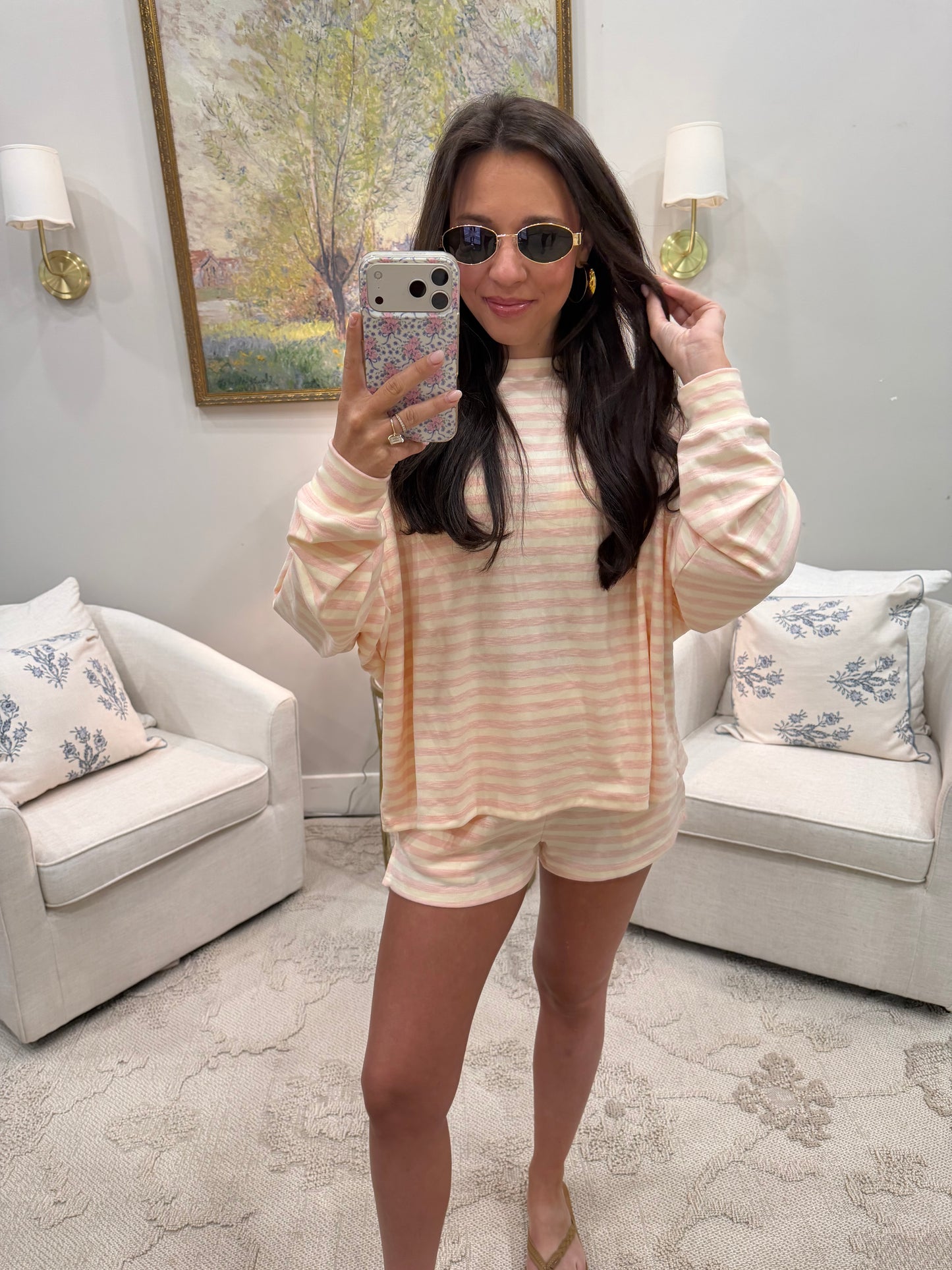 Pink Striped Ann Sets
