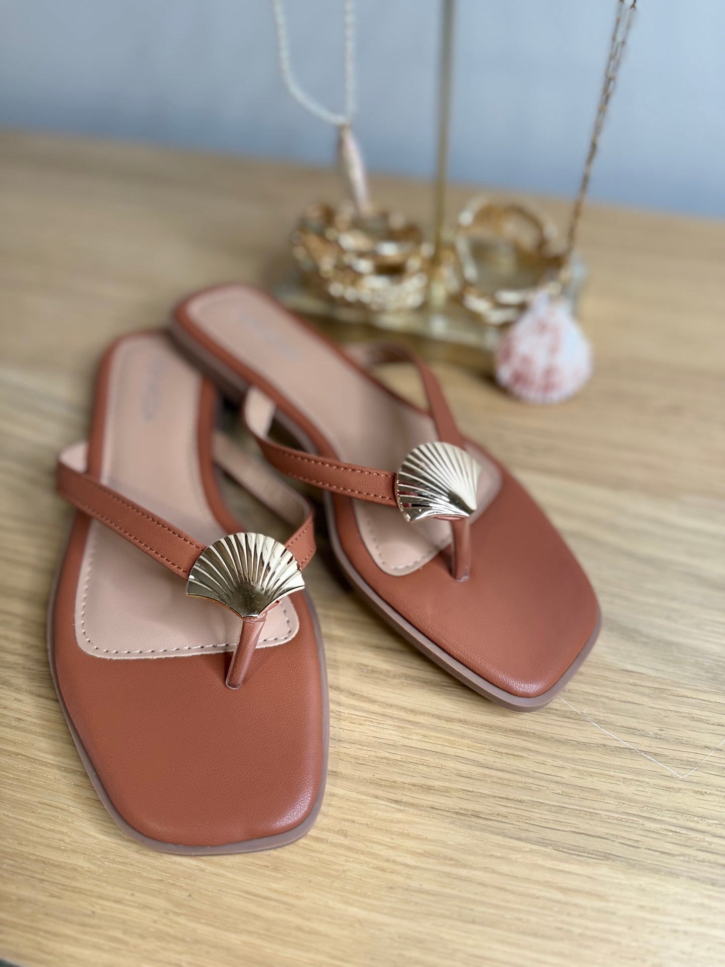 Seashell Flip Flops