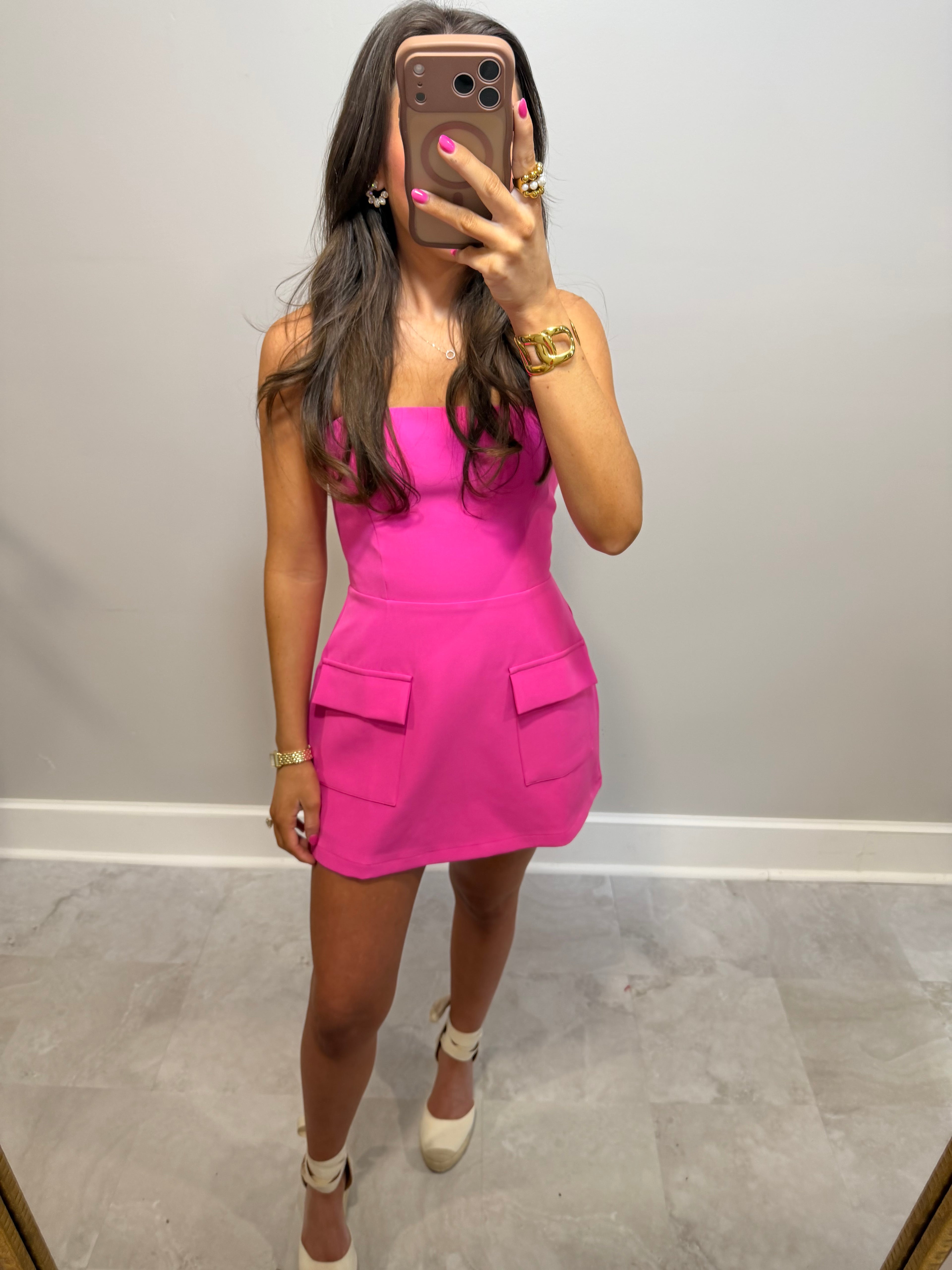 Pink Heart Strapless Dress