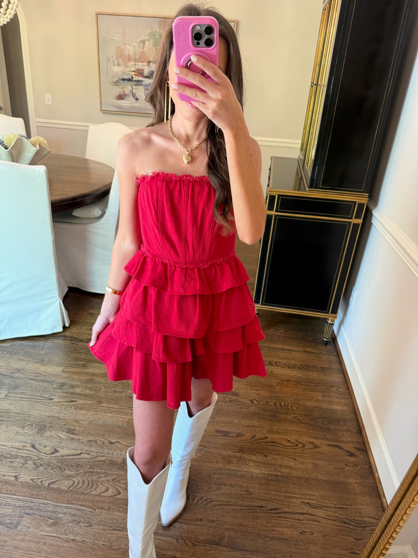 Red Strapless Dress