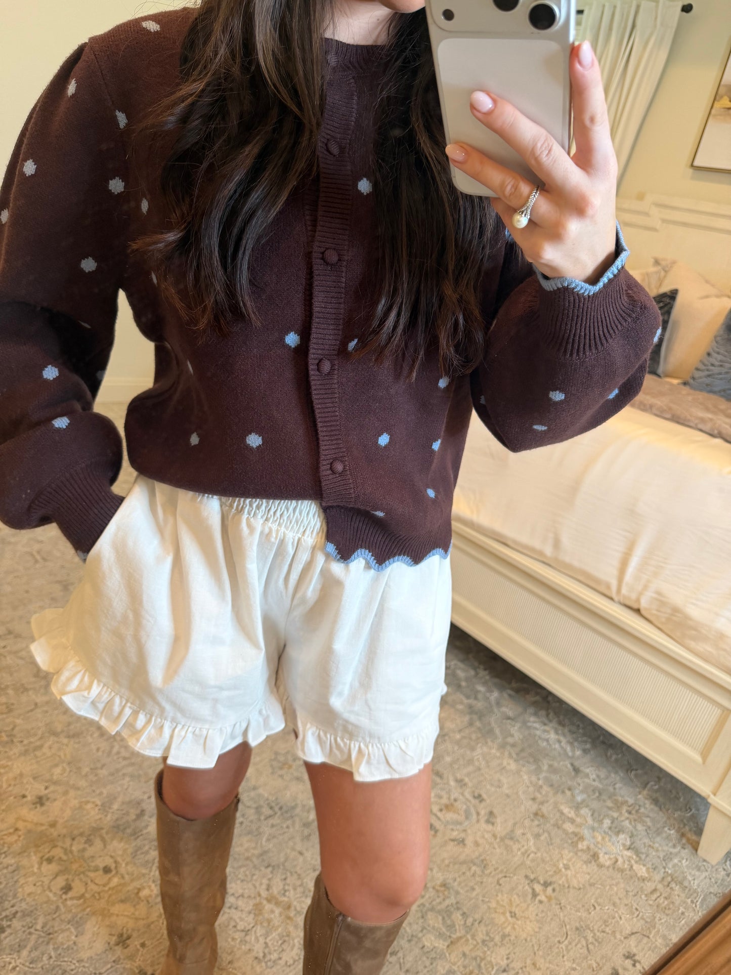 Mandy Brown Polka Dot Sweater