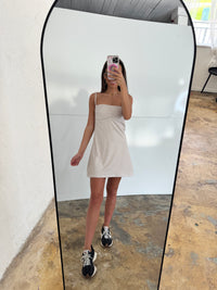 Beige Gingham Active Dress
