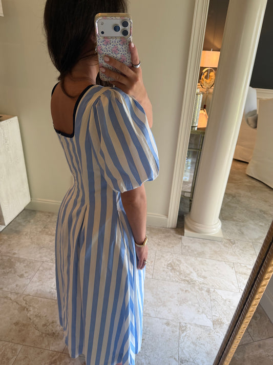 Catherine Striped Blue Dress