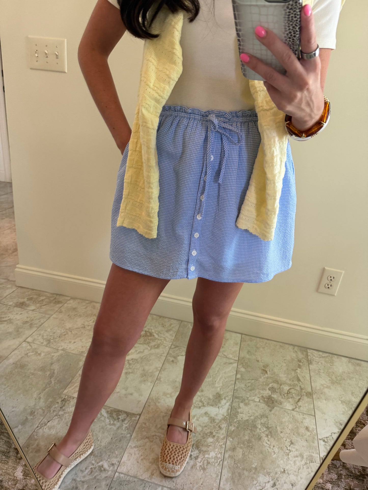 Blue Gingham Skirt