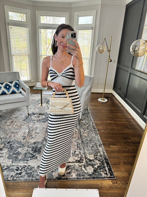 Crochet Black & White Dress