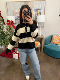Black and White Striped Sweater