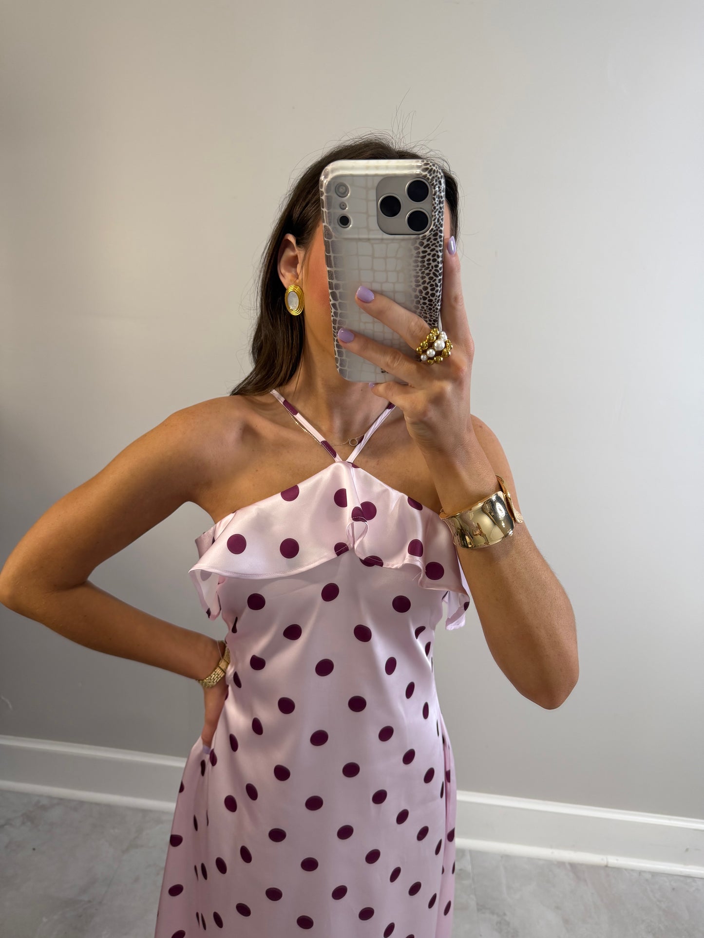 Satin Polka Dot Dress