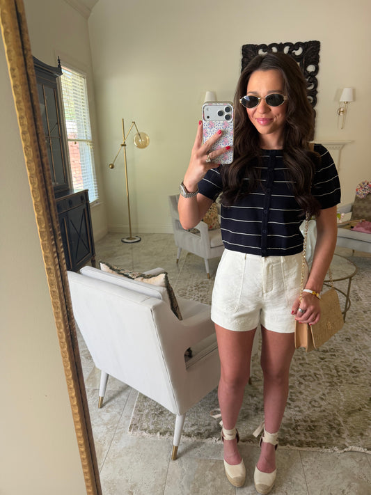 Amie Striped Blue Top