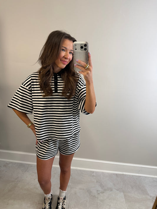 Black & White Striped Set