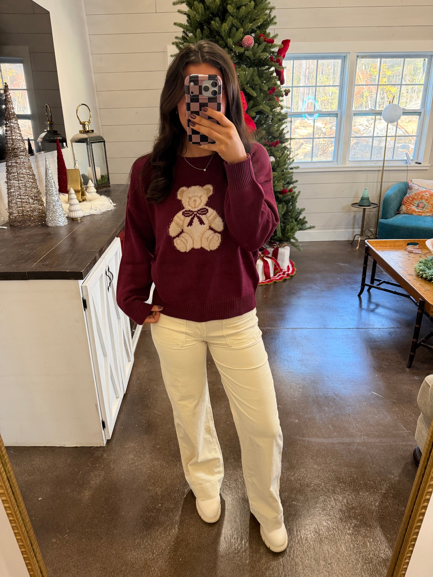 Bear Bow Christmas Sweater