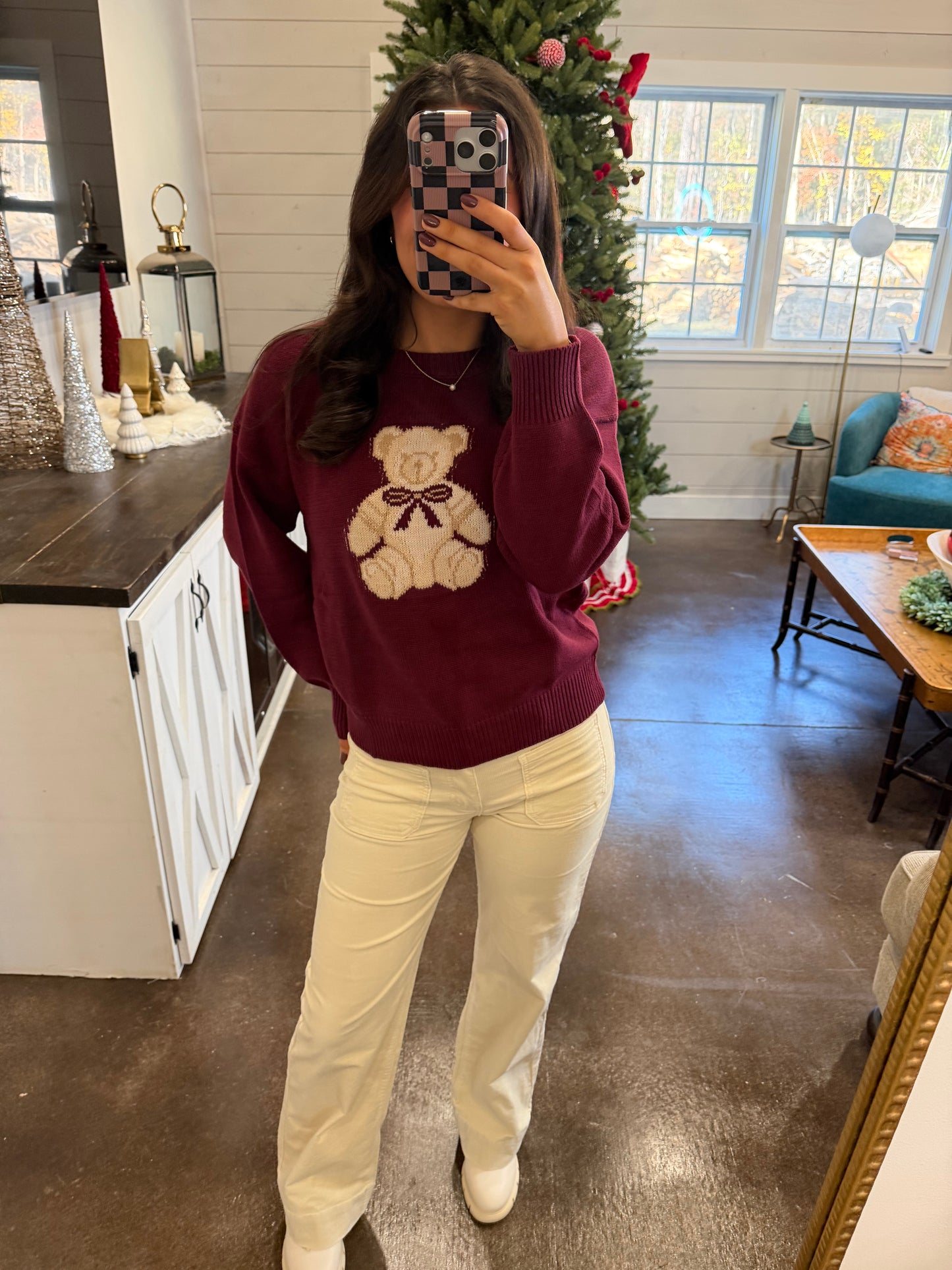 Bear Bow Christmas Sweater
