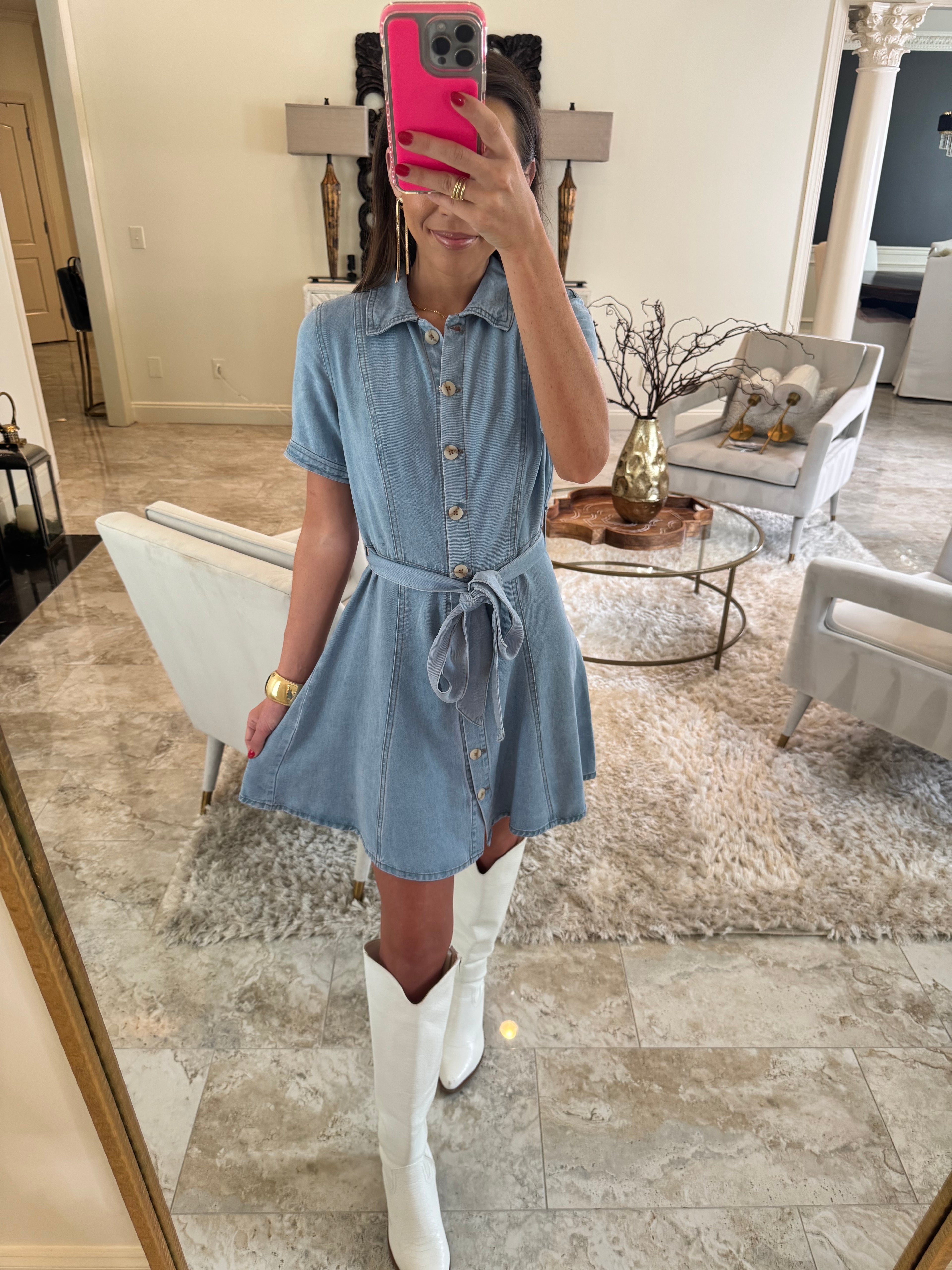Washed Denim Dress
