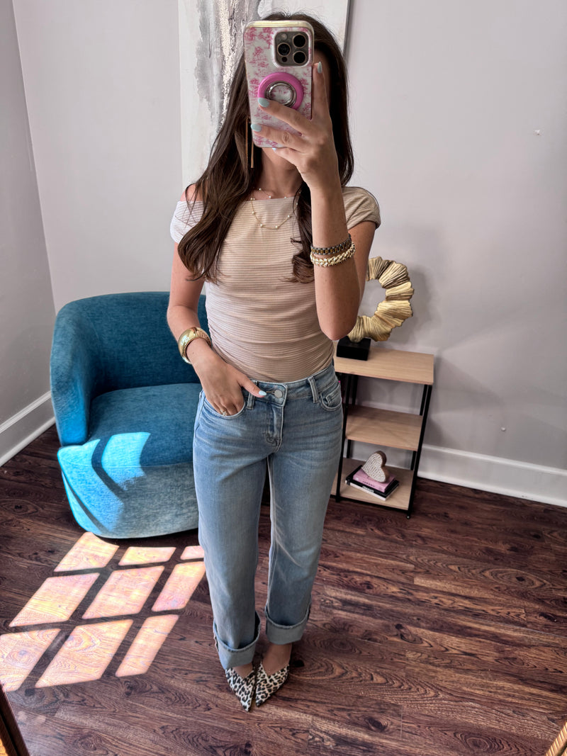 Ribbed off the Shoulder Top