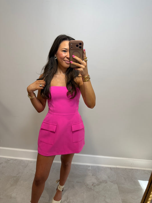 Pink Heart Strapless Dress