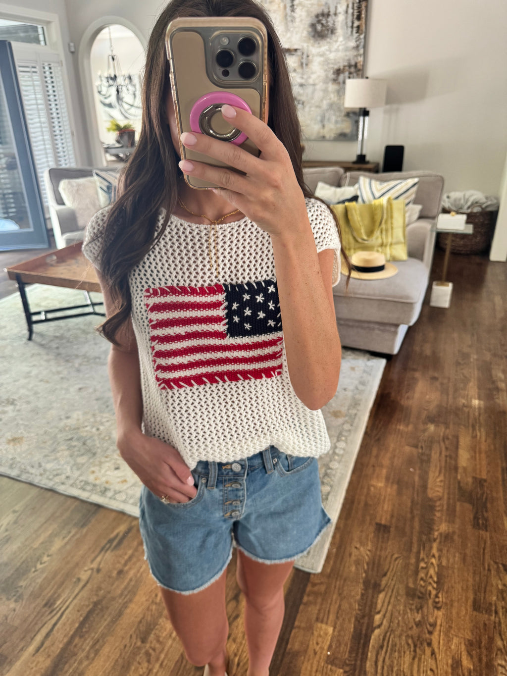 Crochet American Flag Top