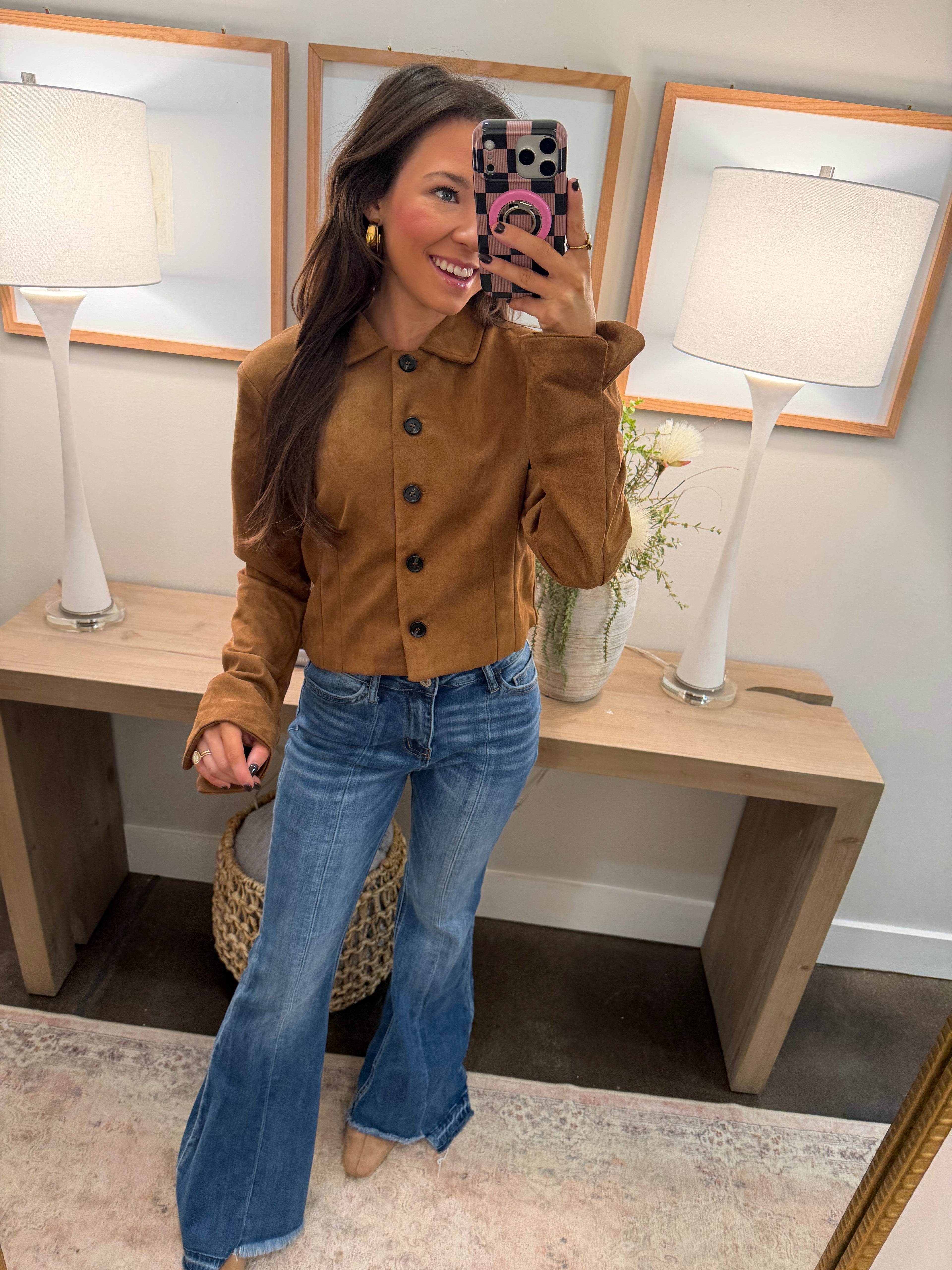 Mocha Brown Button Down Jacket