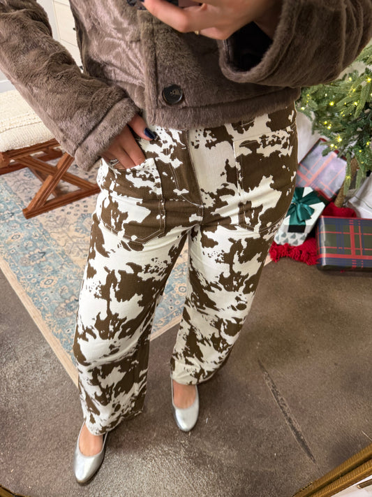 Cow Print Jeans