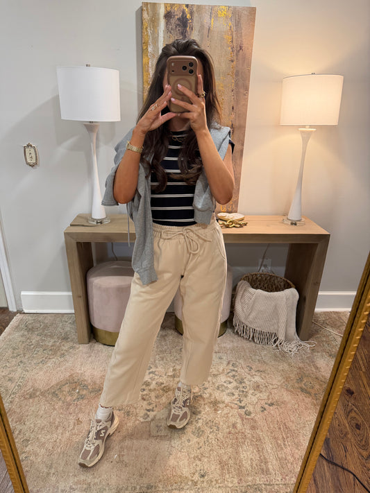 Tan Barrel Sweatpants