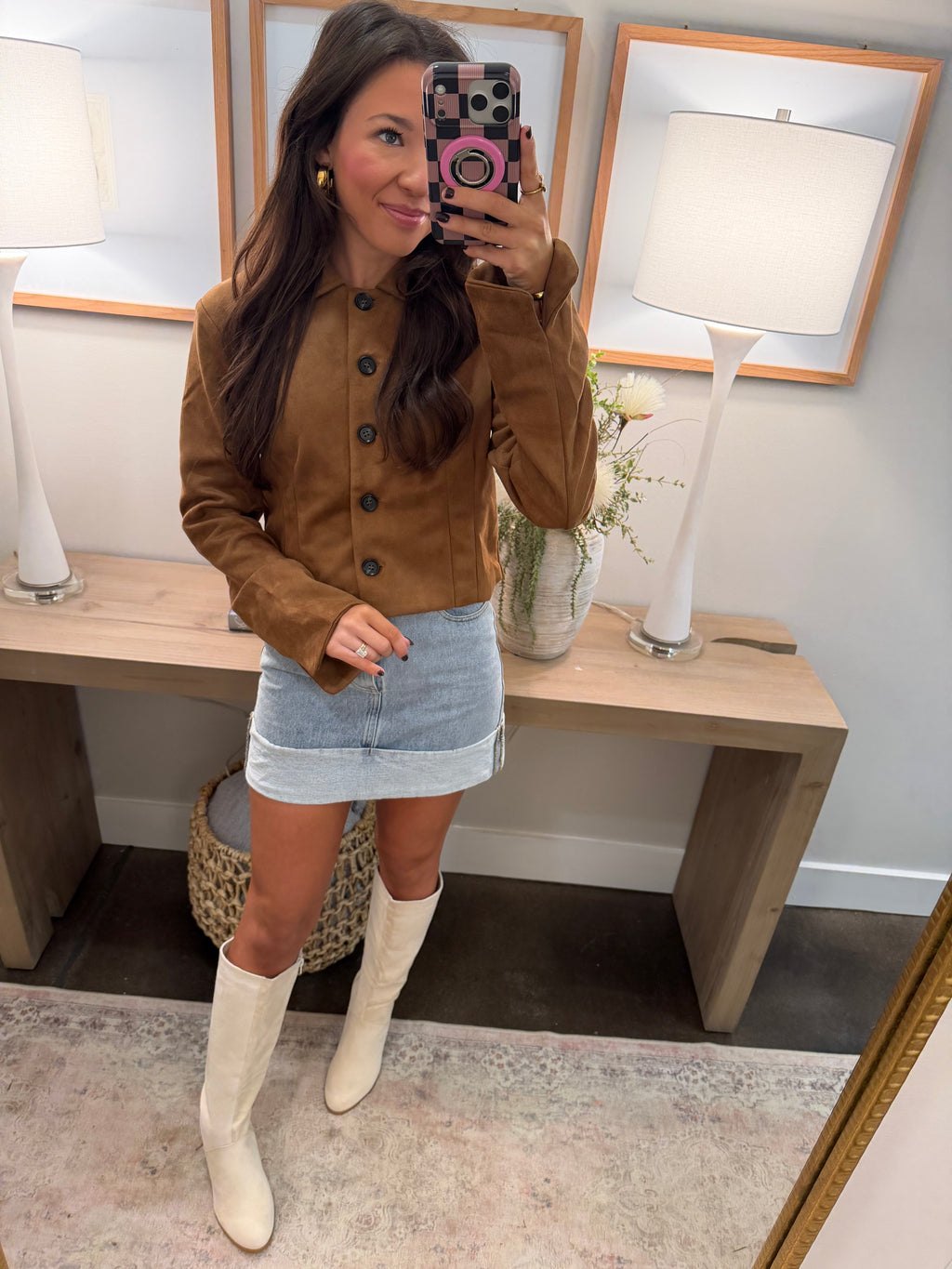 Mocha Brown Button Down Jacket