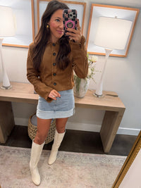 Mocha Brown Button Down Jacket