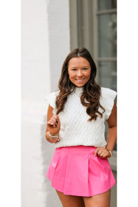 White Ruffled Top