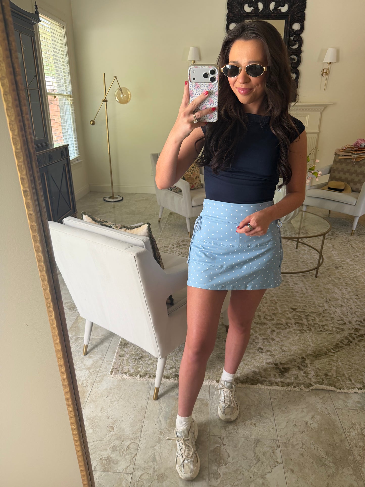 Polka Dot Blue Skirt