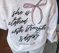 Sand Proverbs Bow Sweatshirt ( Will ship Now)