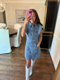 Denim Floral Dress